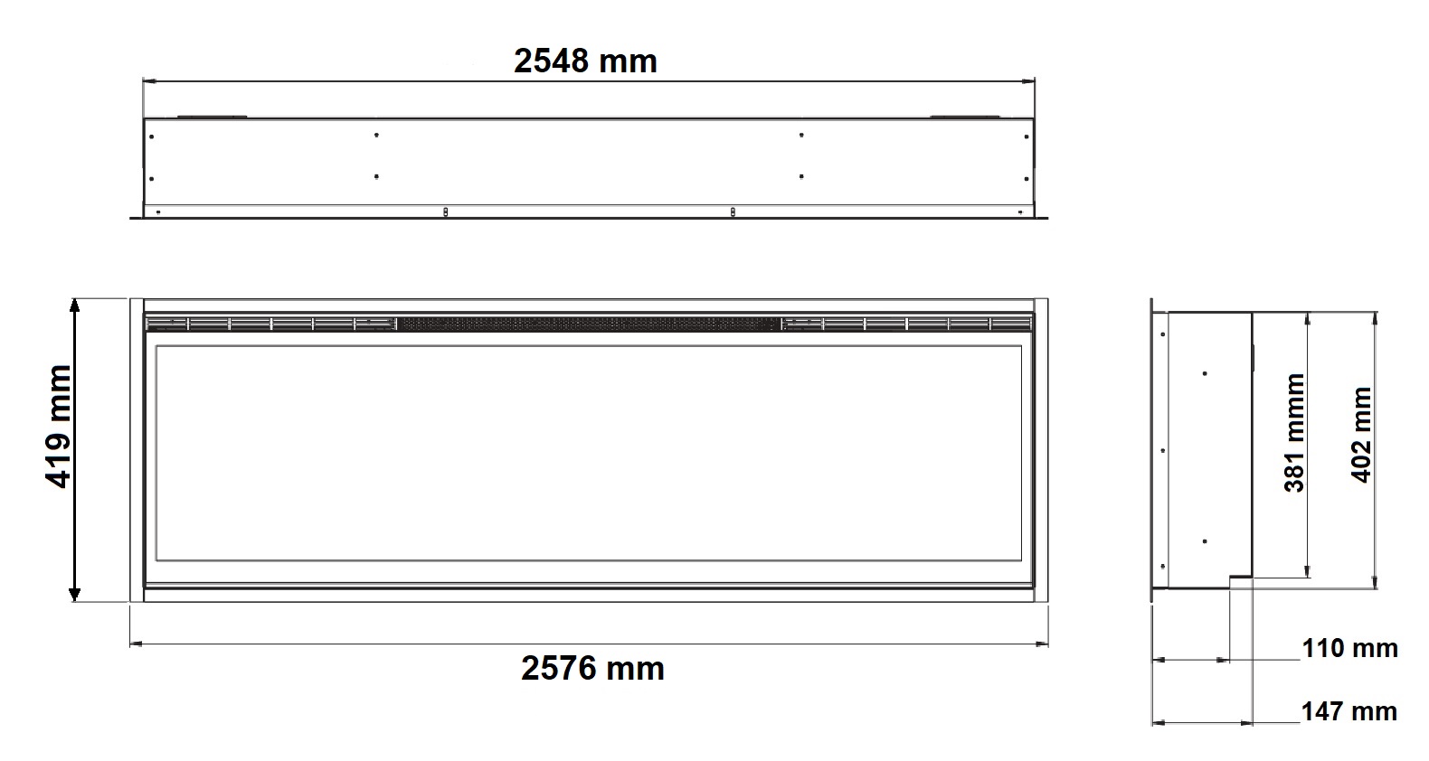 dimplex IGNITE EVOLVE 100 DIMENSIONS