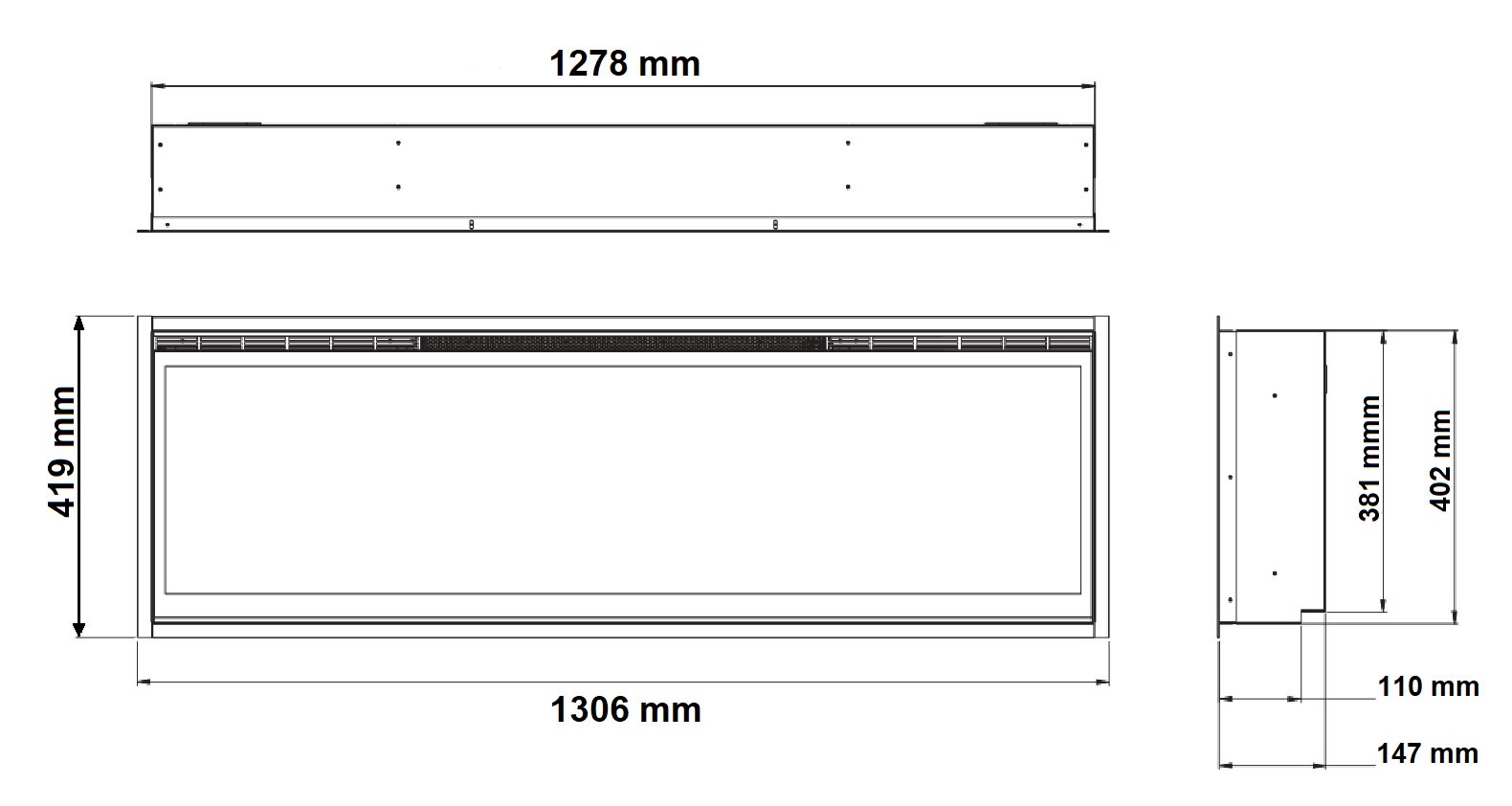 dimplex IGNITE EVOLVE 50 DIMENSIONS